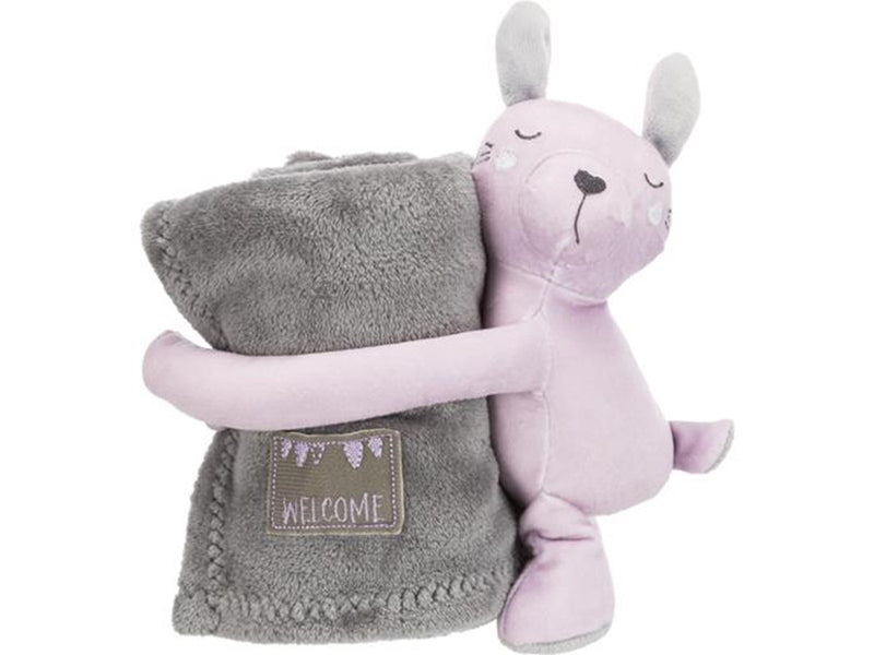 Trixie Junior cuddly set blanket/rabbit plush 75 × 50 cm grey/light lilac