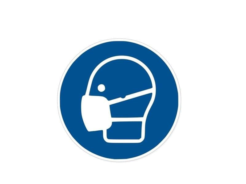 HERMA Information label: Mandatory sign Wear a protective mask Ø 20 cm self-adhesive removable