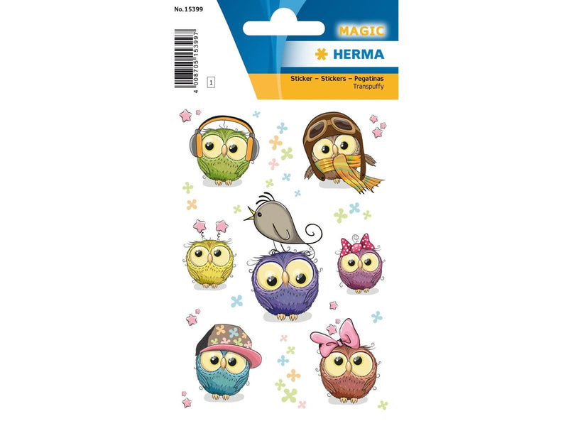 HERMA Stickers cute owls Transpuffy