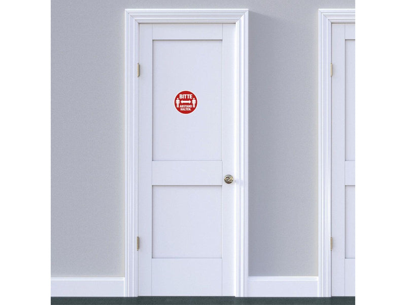 HERMA Information label: Mandatory sign Please keep distance + text Ø 20 cm self-adhesive removable
