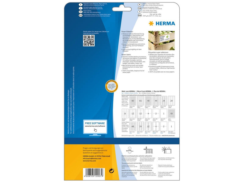HERMA Power labels with strong adhesion A4 97 x 42.3 mm made of paper