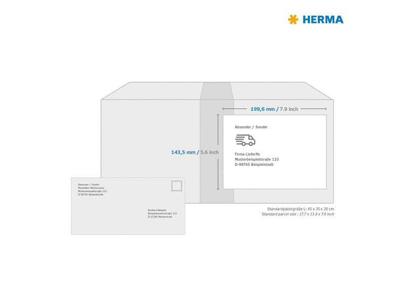 HERMA Coloured labels A4 199.6 x 143.5 mm yellow permanent adhesion