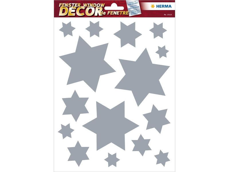 HERMA Set window pictures christmas stars silver