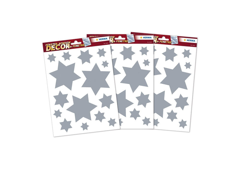 HERMA Set window pictures christmas stars silver