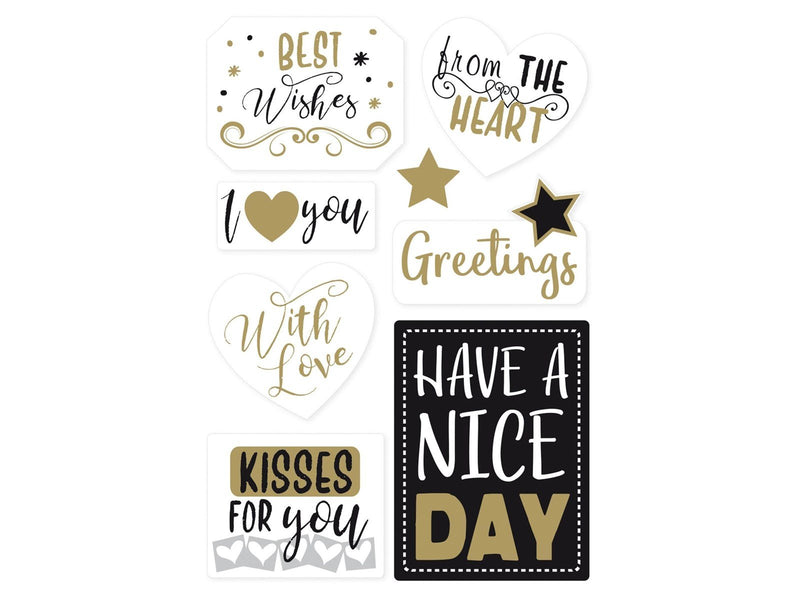 HERMA Stickers HOME gift stickers best wishes gold embossed