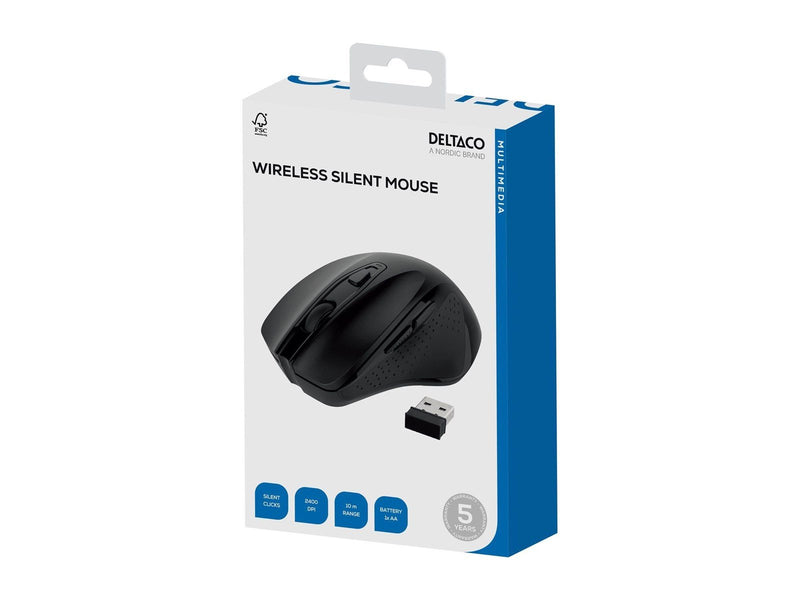 Deltaco OFFICE Wireless Silent Office Mouse - Maus (Schwarz)