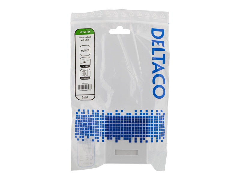 Deltaco CAT6A Shielding Wall Socket