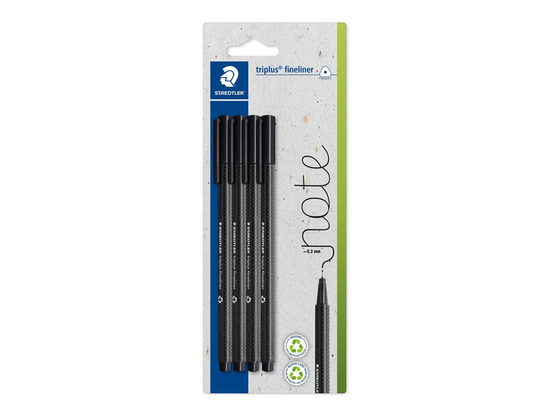 Staedtler Fineliner triplus rPP black 4pc Bl