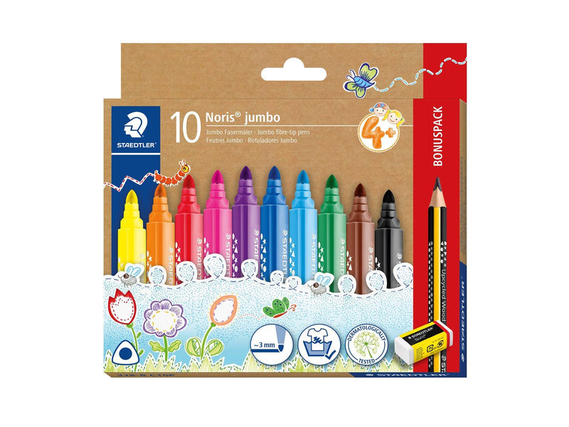Staedtler Fibre-tip Noris jumbo 10pcs wallet