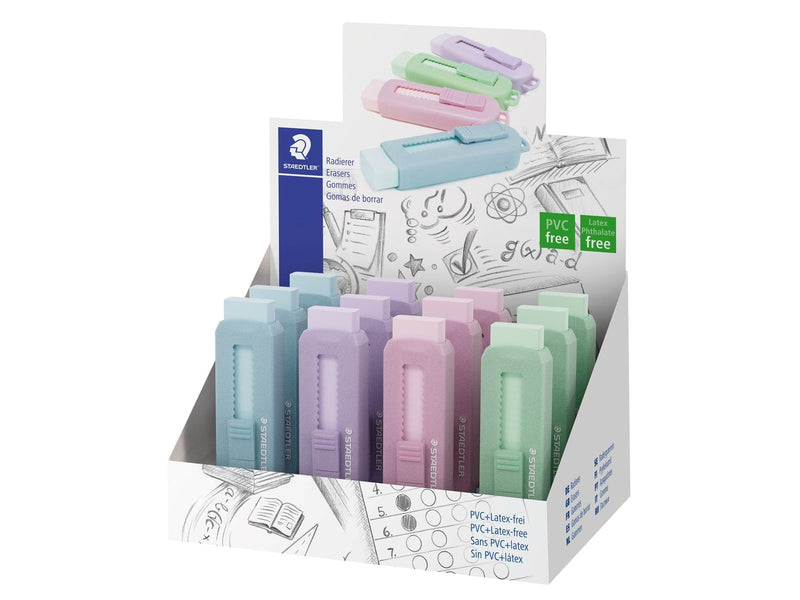 Staedtler Eraser with sliding plastic sleeve 12 pcs