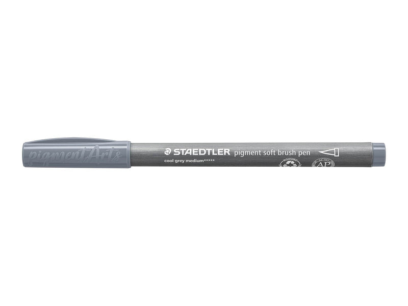 Staedtler pigment soft brush pen 10 pcs coolgrey med