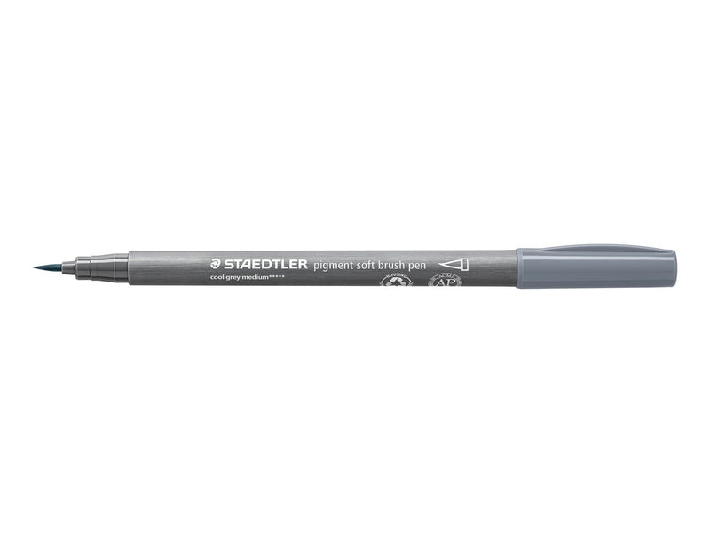 Staedtler pigment soft brush pen 10 pcs coolgrey med