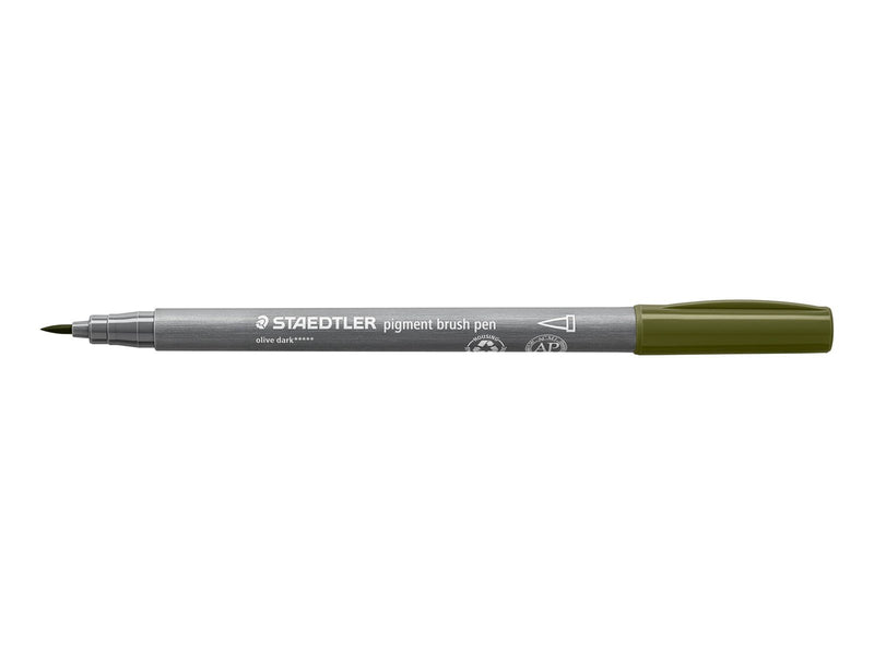 Staedtler pigment brush pen 10 pcs olive dark