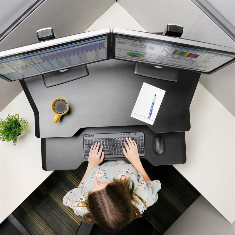 Ergotron WorkFit Corner Steh-Sitz Arbeitsplatz für einen Bildschirm bis 76,2 cm (30')