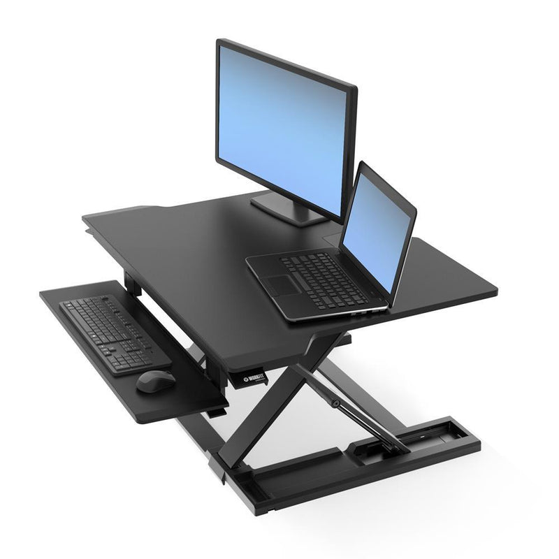 Ergotron WorkFit-TX Steh-Sitz Arbeitsplatz für Bildschirme bis 30 Zoll, 50.8cm Höhenverstellung