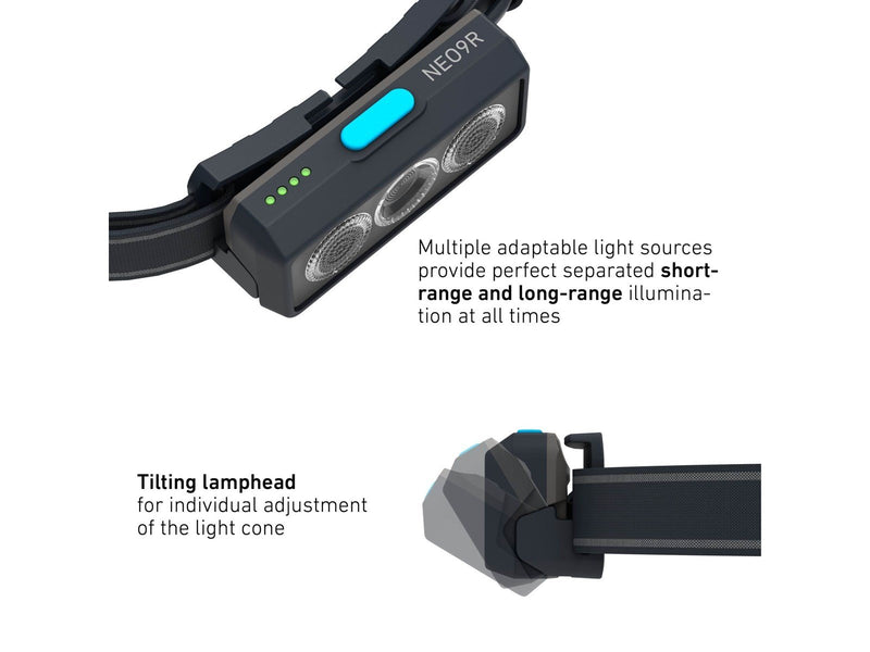 Ledlenser NEO9R headlamp, 1200 lumen, Black/blue