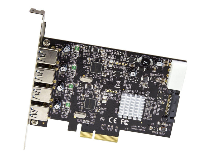 StarTech.com 4-Port USB PCIe Card - 10Gbps USB 3.1/3.2 Gen 2 Type-A PCI Express Expansion Card - 2 Controllers - 4xUSB - Windows