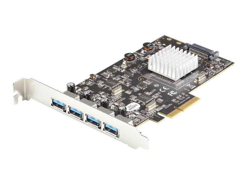 StarTech.com 4-Port USB PCIe Card - 10Gbps USB 3.1/3.2 Gen 2 Type-A PCI Express Expansion Card - 2 Controllers - 4xUSB - Windows