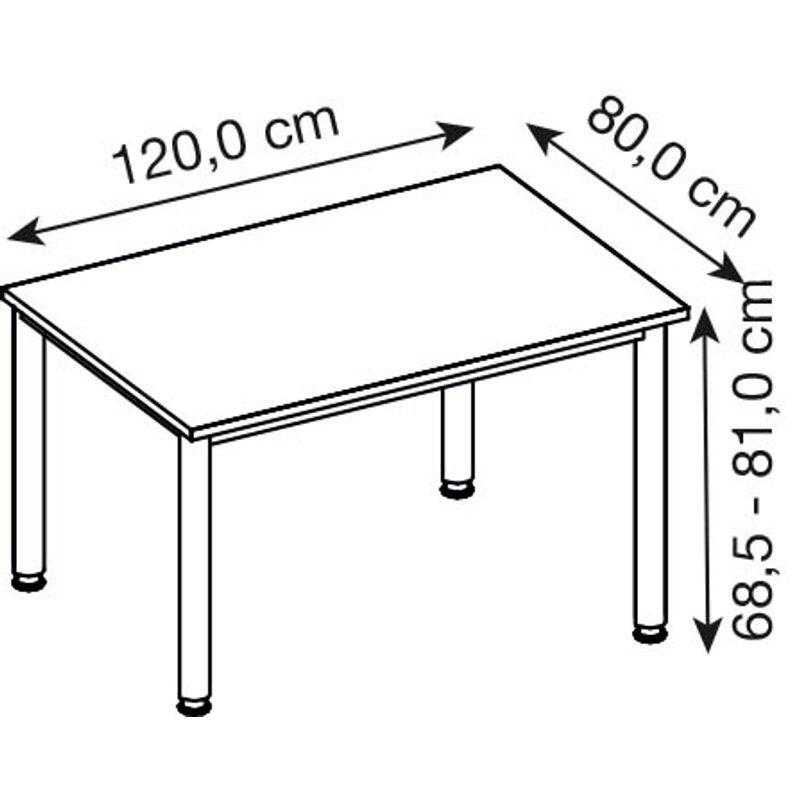 HAMMERBACHER höhenverstellbarer Schreibtisch VHS12/W/G weiß