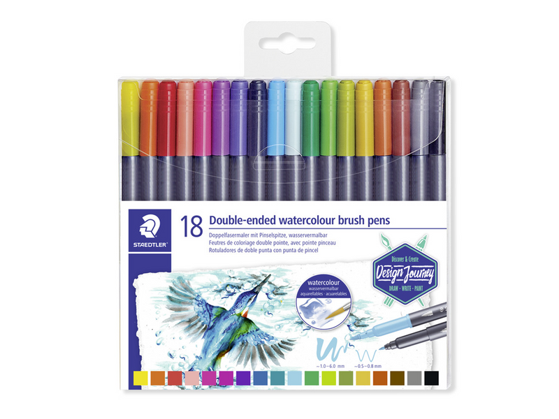 Staedtler Double-ended watercol. brush  18pcs