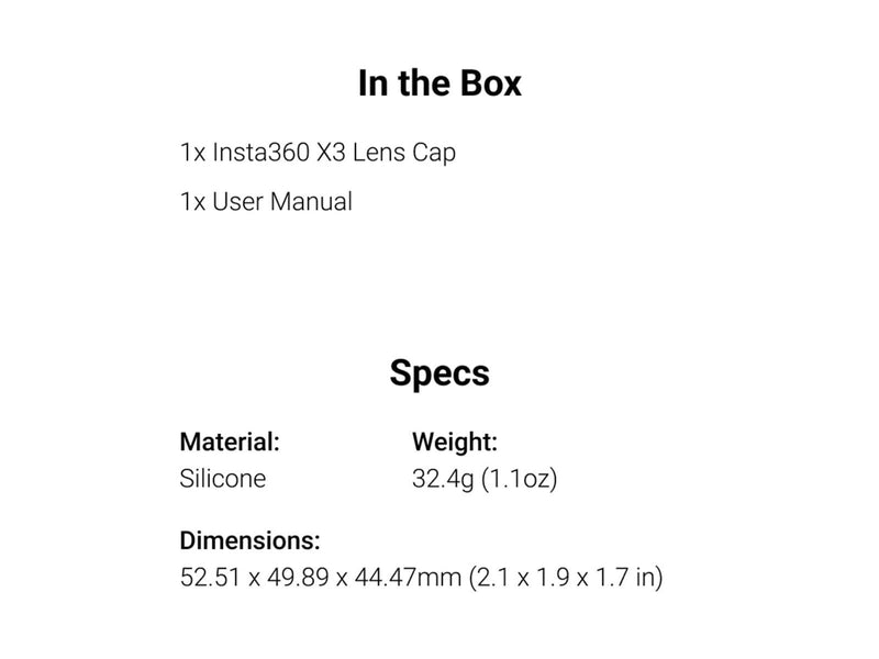 Insta360 X3 Lens Cover