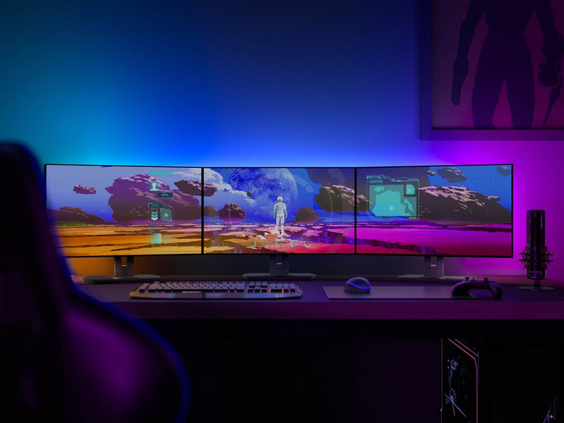 Philips Hue Play Gradient PC Lightstrip 24-27" 3-Pack + Hue Bridge
