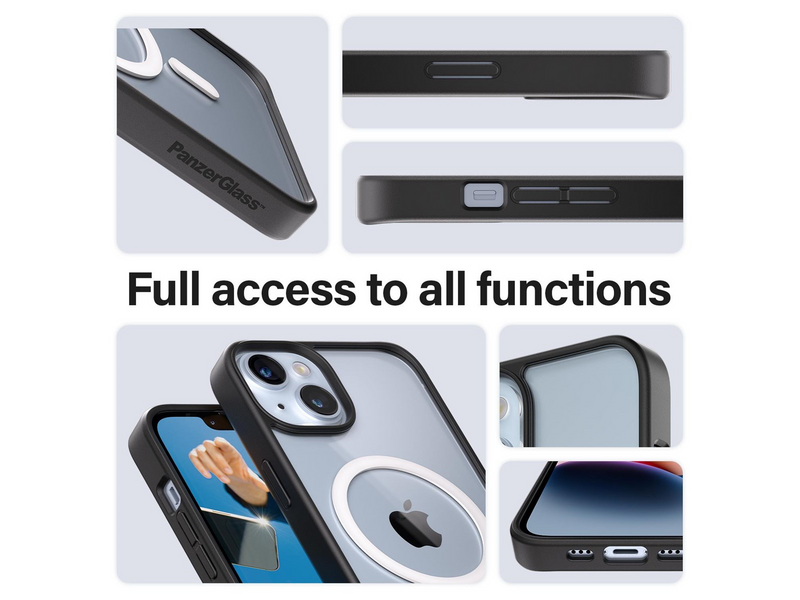 PanzerGlass ClearCase MagSafe Compatible Apple iPhone 14 | 13 | Black