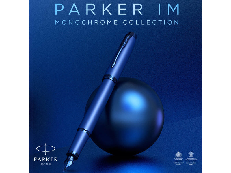 Parker IM Monochrome Rollerball | schwarze Tinte | Oberfläche und Zierteile in Dunkelgrau-Metallic | feine Spitze | Geschenkbox