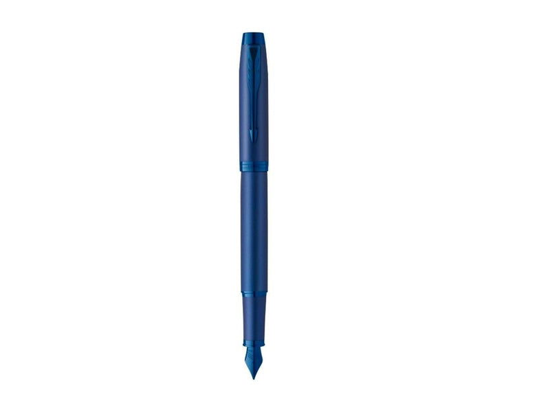 Parker IM Monochrome Rollerball | schwarze Tinte | Oberfläche und Zierteile in Blau | feine Spitze | Geschenkbox
