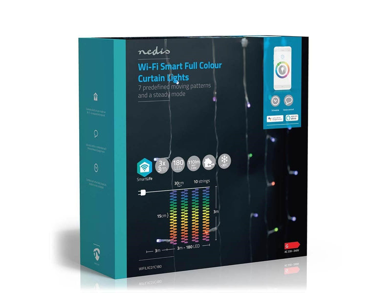 Nedis SmartLife Stringlight/Decorative LED Curtains - 3x3 meter - RGB