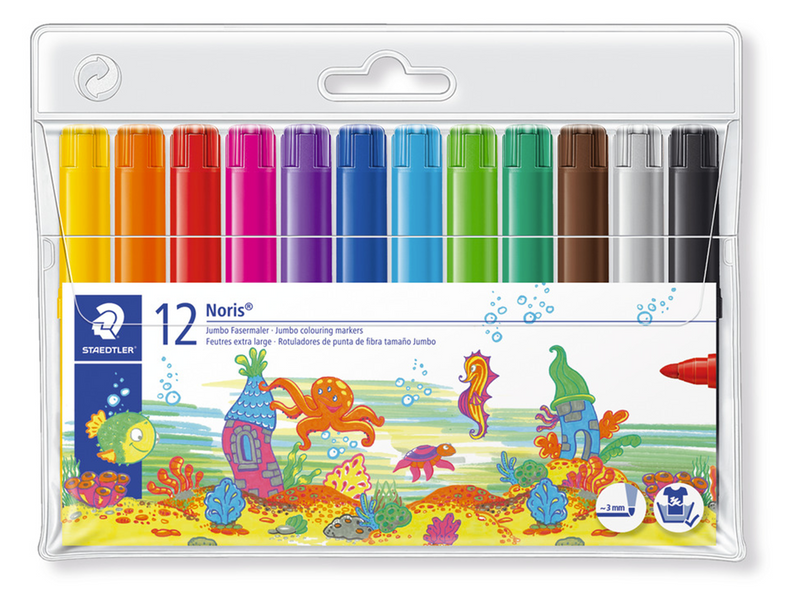 Staedtler Fibre-tip Jumbo Noris 12pcs wallet