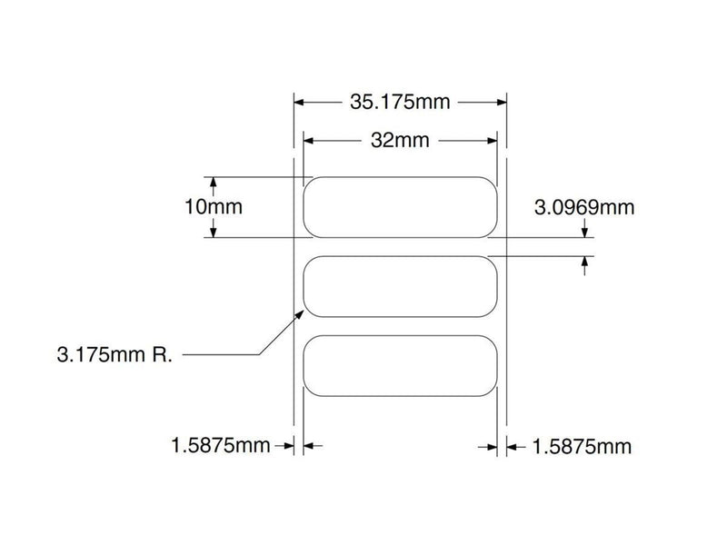 Zebra - labels - glossy - 13080 label(s) - 32 x 10 mm