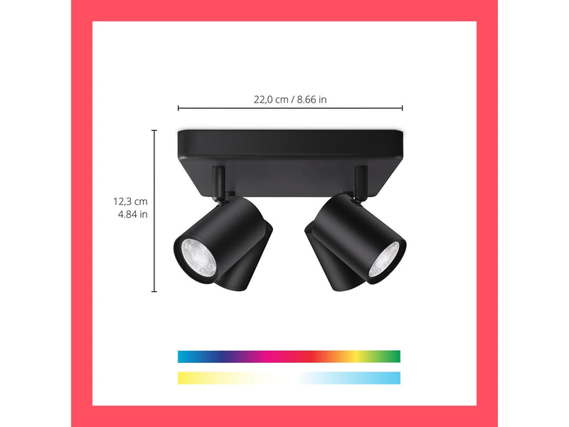 WiZ Imageo quadruple spotlight - Black