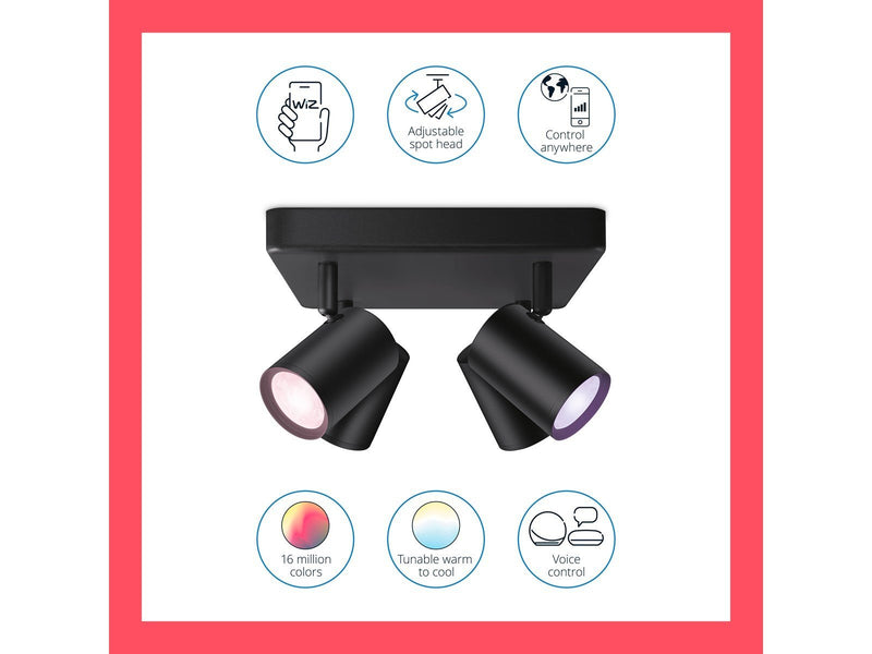 WiZ Imageo quadruple spotlight - Black
