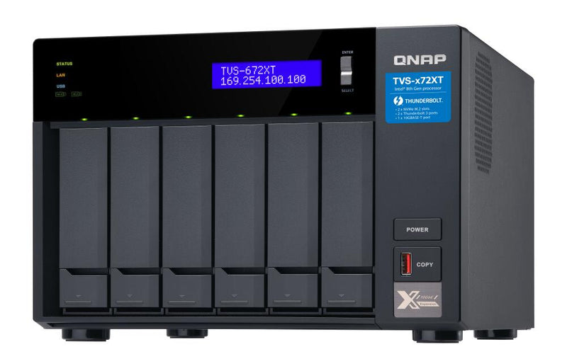 QNAP TurboVideoStation TVS-672XT-i3-8G 6 Einschübe NAS-Server Leergehäuse (TVS-672XT-i3-8G)