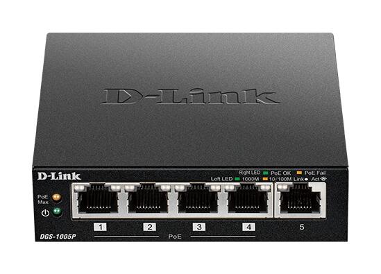 D-Link DGS-1005P 5-Port Desktop Gigabit PoE+ Switch DGS 1005P
