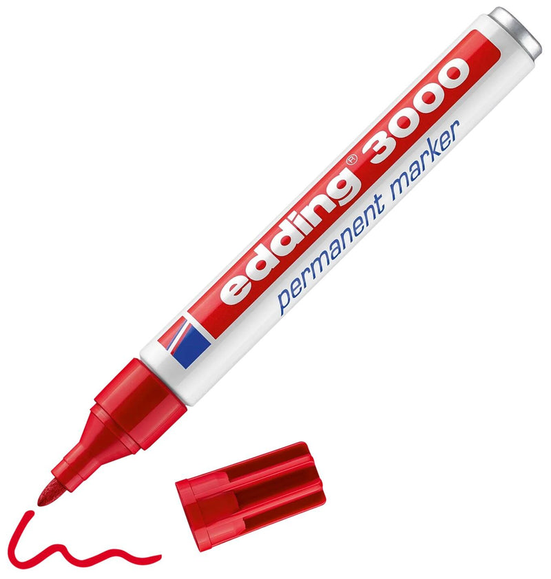 edding 3000 Permanentmarker 1,5 - 3,0 mm - rot - 10 Stück