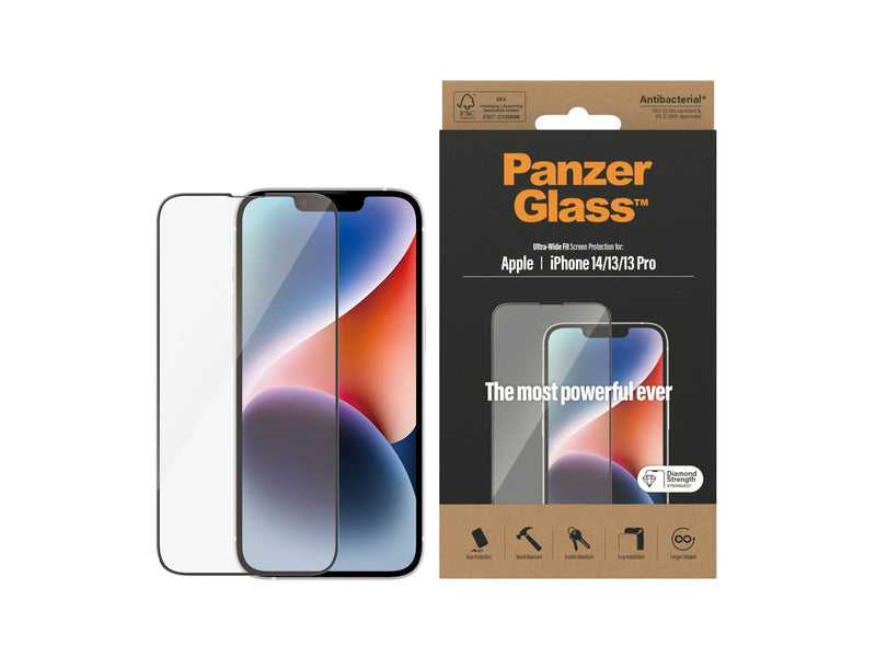 PanzerGlass Screen Protector Apple iPhone 14 | 13 | 13 Pro | Ultra-Wide Fit