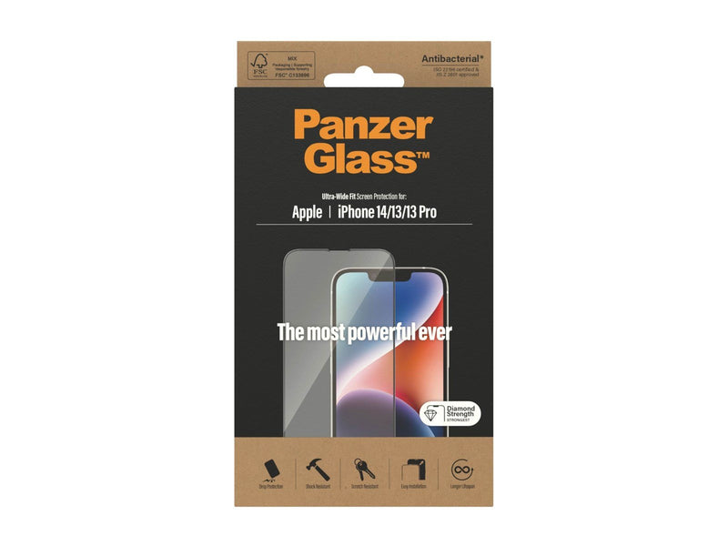 PanzerGlass Screen Protector Apple iPhone 14 | 13 | 13 Pro | Ultra-Wide Fit
