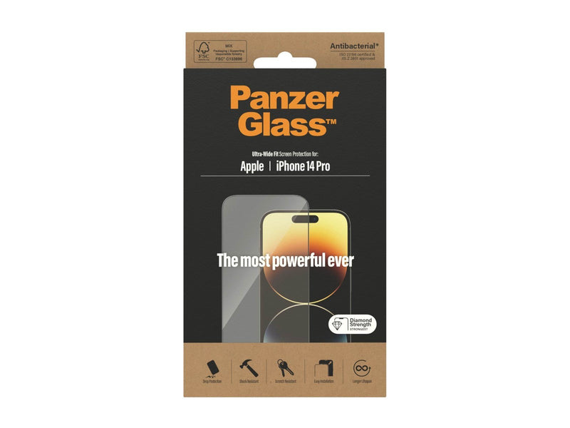 PanzerGlass Screen Protector Apple iPhone 14 Pro | Ultra-Wide Fit