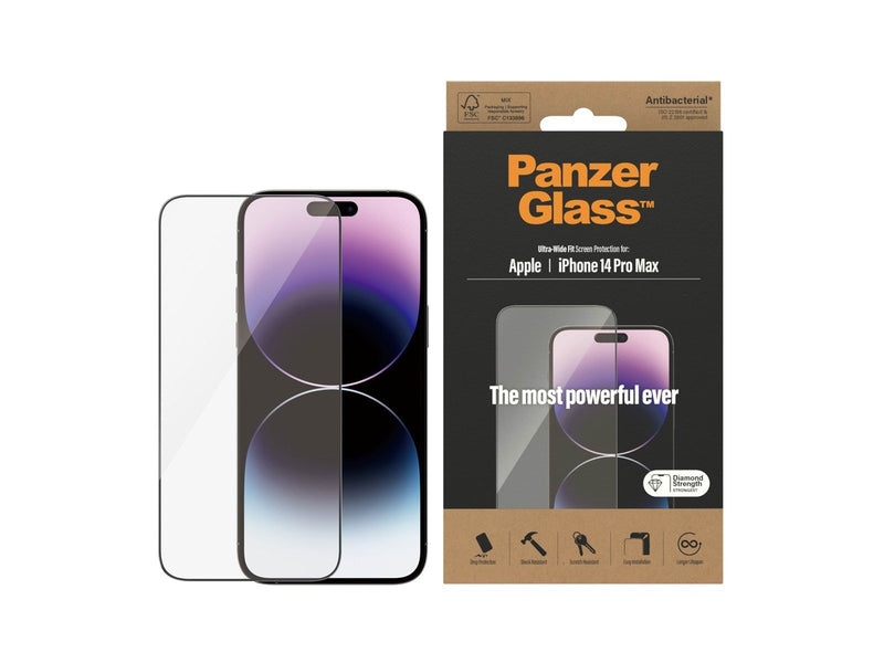PanzerGlass Screen Protector Apple iPhone 14 Pro Max | Ultra-Wide Fit