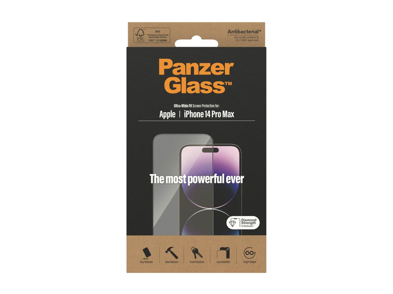 PanzerGlass Screen Protector Apple iPhone 14 Pro Max | Ultra-Wide Fit