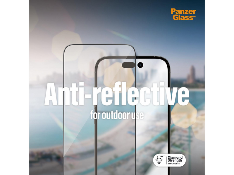 PanzerGlass Anti-Reflective Screen Protector Apple iPhone 14 Pro Max | Ultra-Wide Fit w. EasyAligner