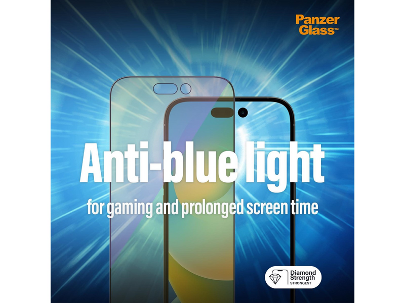 PanzerGlass Anti-blue light Screen Protector Apple iPhone 14 Pro | Ultra-Wide Fit w. EasyAligner