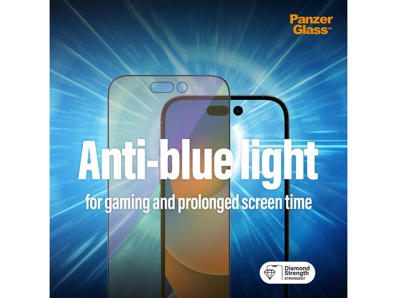 PanzerGlass Anti-blue light Screen Protector Apple iPhone 14 Pro Max | Ultra-Wide Fit w. EasyAligner