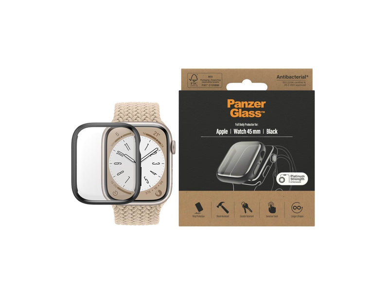 PanzerGlass Screen Protection Full Body Apple Watch Series 9 | 8 | 7 | 45mm | Black