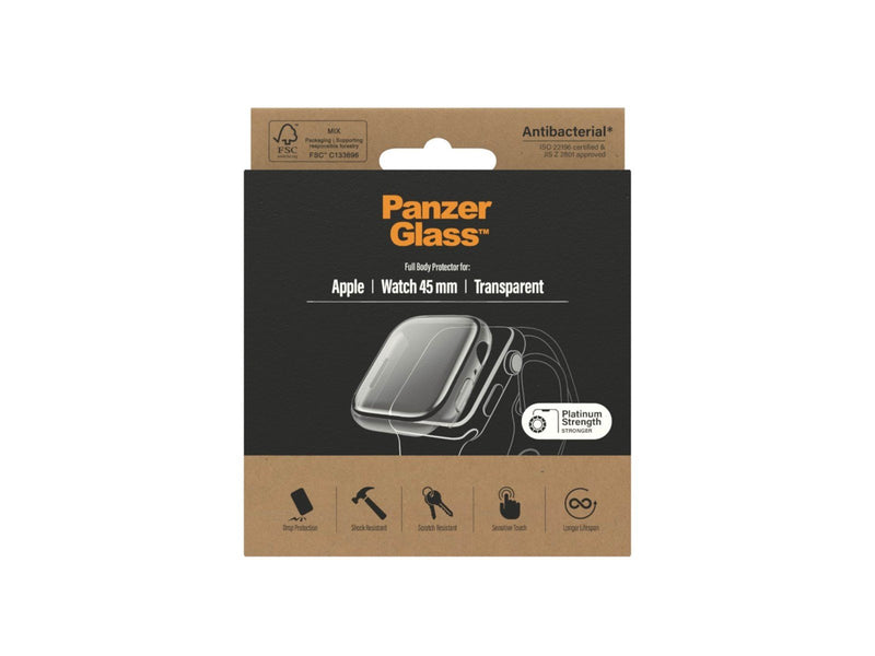 PanzerGlass Screen Protection Full Body Apple Watch Series 9 | 8 | 7 | 45mm | Transparent