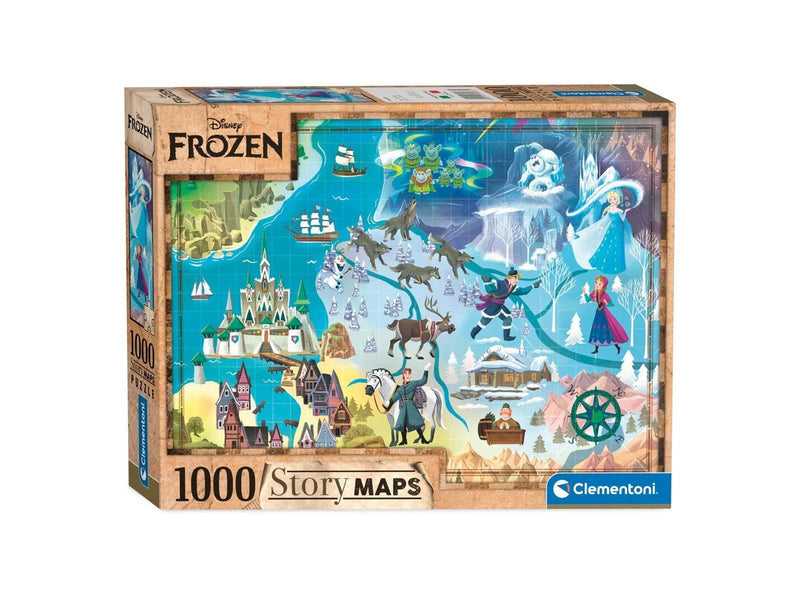 Clementoni Puzzle 1000 Pieces Story Maps Frozen Floor Boden