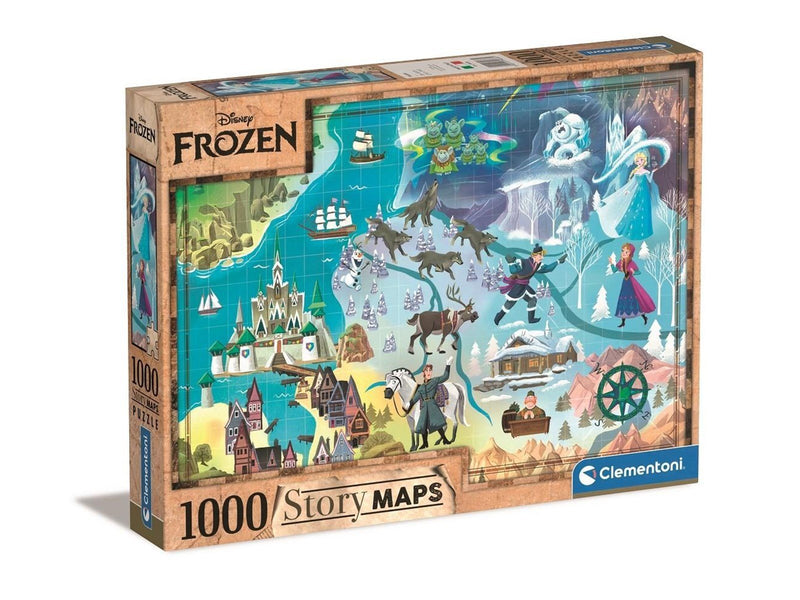 Clementoni Puzzle 1000 Pieces Story Maps Frozen Floor Boden