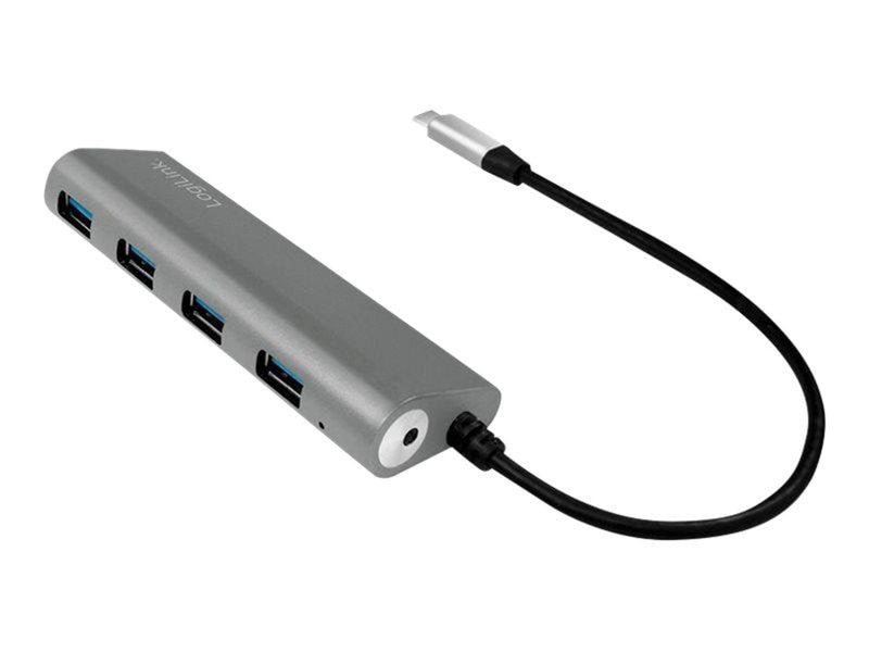 LogiLink USB-C 3.1 hub 4 port USB-Hubs - USB 3.2 - 4 - Grau